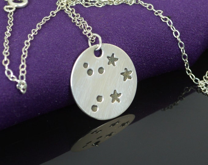 Sterling Silver Libra Necklace, Libra Necklace, Sterling Silver, Libra Constellation, Libra Jewelry, Zodiac Pendant, Libra Necklace