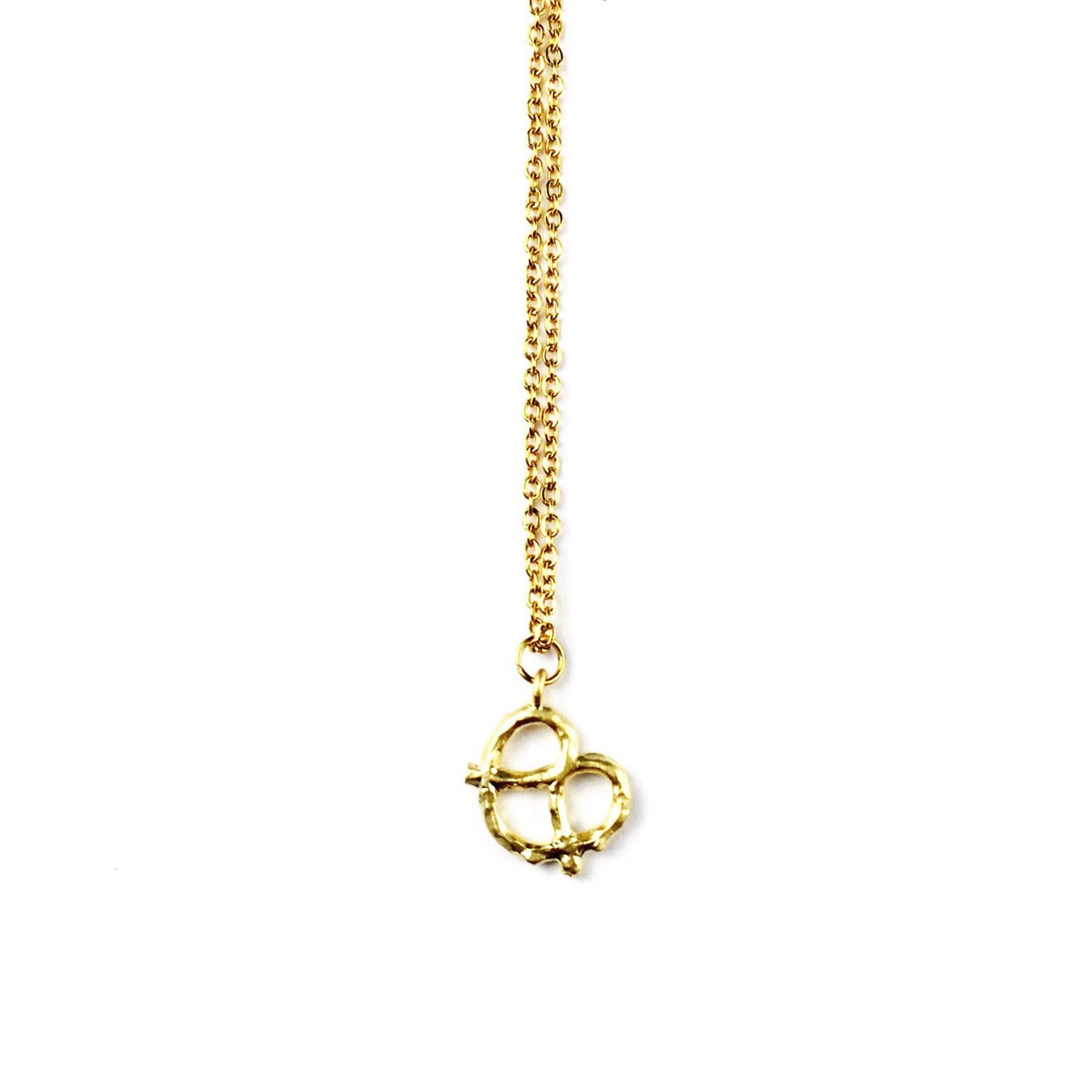 Gold Pretzel Necklace by AubergineFox on Etsy