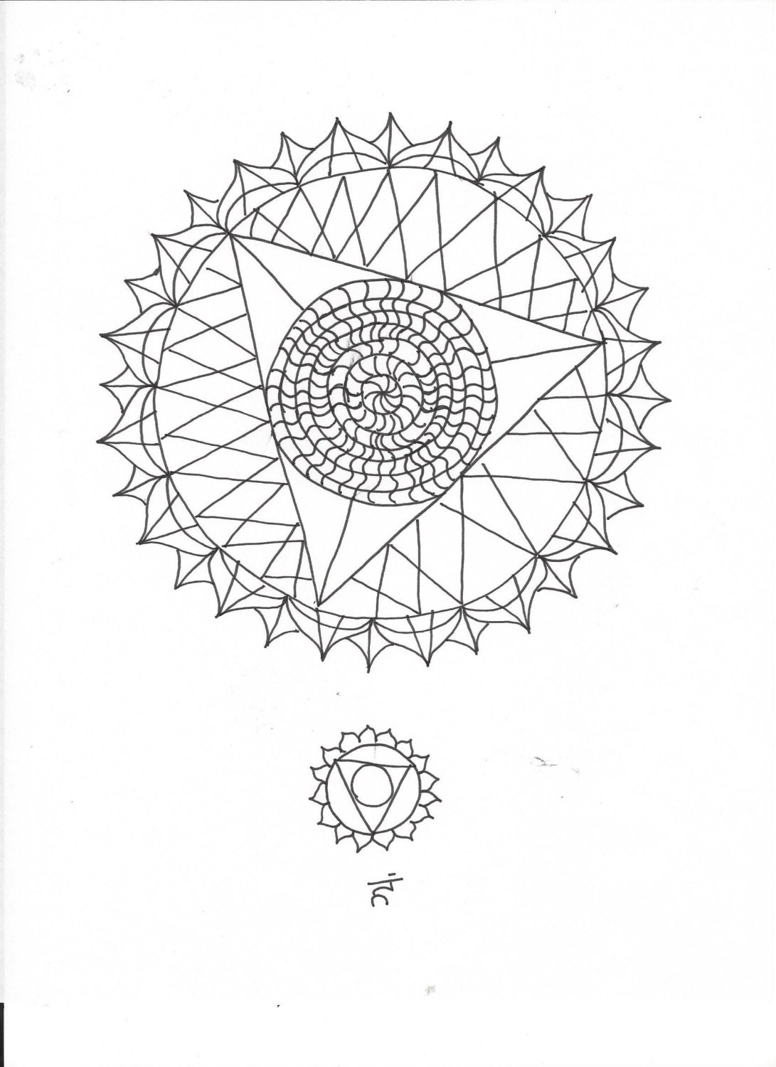 Download Throat Chakra Elemental Mandala Adult Coloring Page