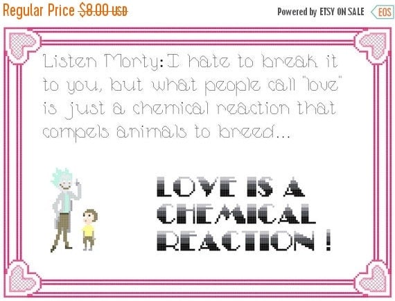 ON SALE Rick and Morty love is a chemical reaction by ...