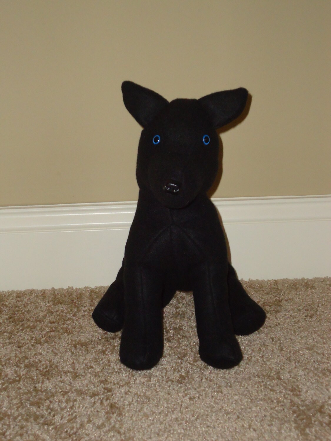 black wolf stuffed toy