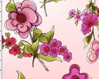 Loralie Jumbo Floral Pink Cotton Fabric BTY