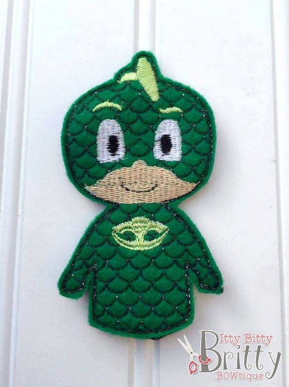 Gecko inspired finger puppet Pj Masks by IBBBowtique on Etsy
