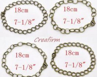 12 bracelets color Bronze 18/20 cm 4 different styles
