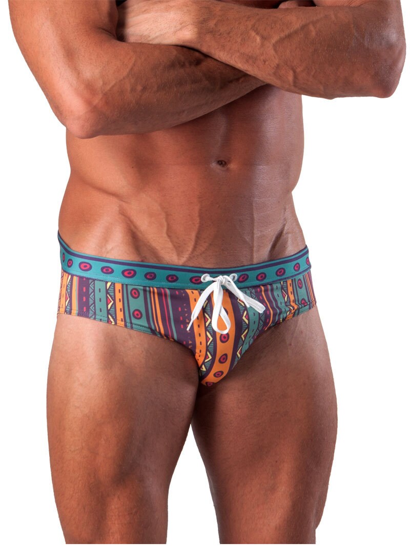 Party Swim Brief for men Low rise Swimming briefs by MBArtStudio Party Swim Brief for men Low rise Swimming briefs by MBArtStudio