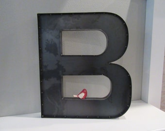 24 inch Metal Letter B-Industrial Metal Wall or Standing Letters A to Z Available-Block Font Letter-Wedding Letters-Rustic Farmhouse Letters