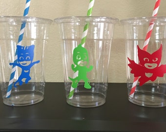 Pj mask birthday cups, pjmask party, pj mask party cups