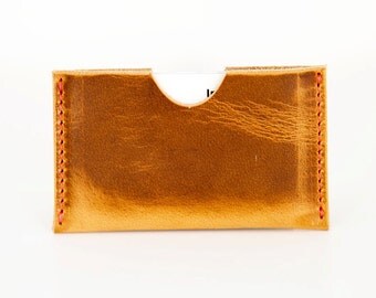 Minimal Wallet, Leather Minimal Wallet, Natural Minimal Wallet, Horween Dublin Minimal Wallet