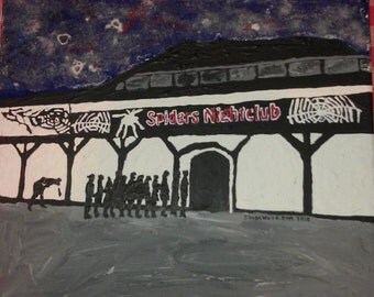 Spiders Nightclub , Hull, original acrylic painting painted to order