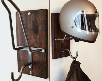 Handmade Motorcycle Helmet Rack & Jacket Hook