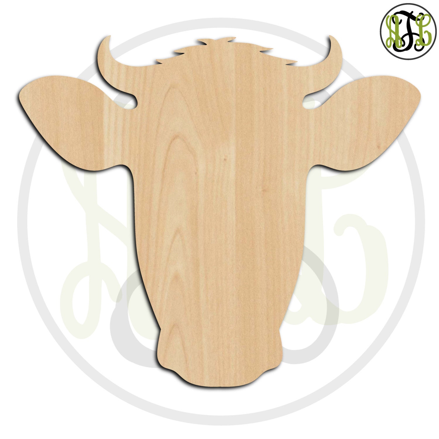 Cow Head Mascot 60507 School Spirit Cutout, unfinished, wood cutout