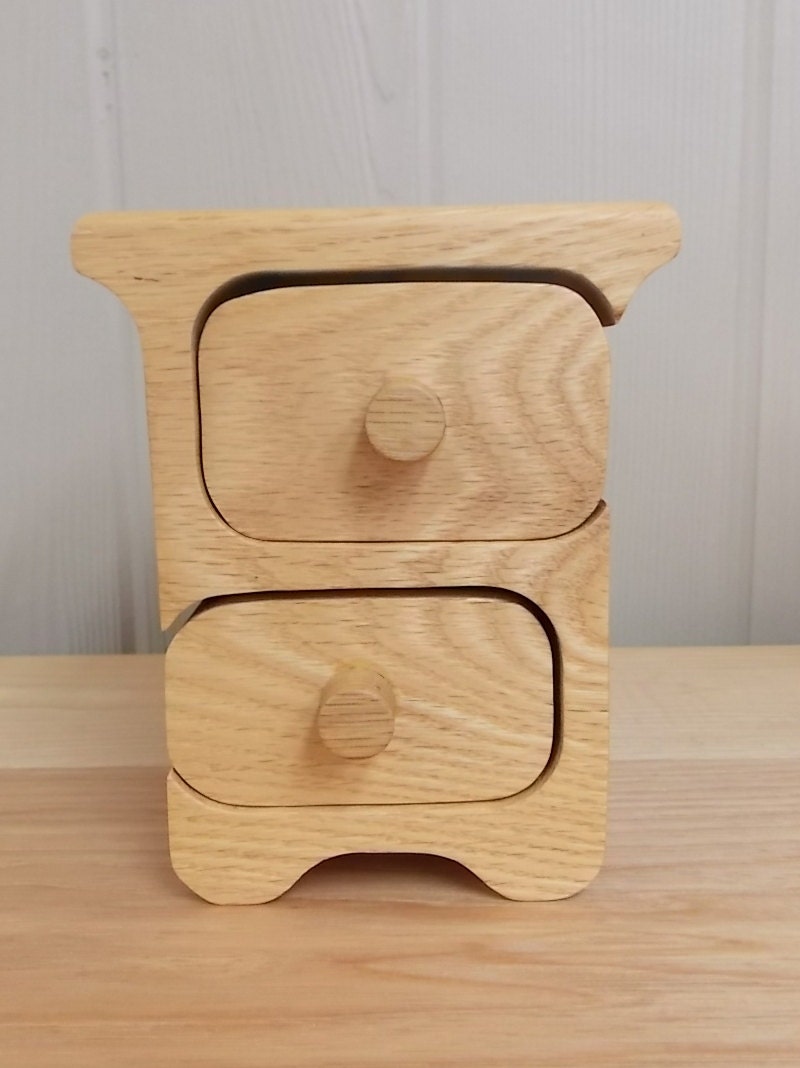 Bandsaw Box Oak 2 Drawer Jewelry Box