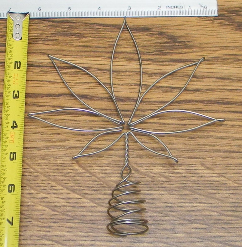 Marijuana Cannabis Pot Large Wire Leaf Christmas Tree Topper