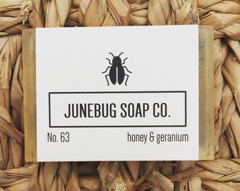 3 PACK: Honey & Geranium Bar Soap - Honey Soap, Gluten Free Soap, Handmade Soap, Bar Soap, Floral Soap, All Natural Soap, Homemade Soap