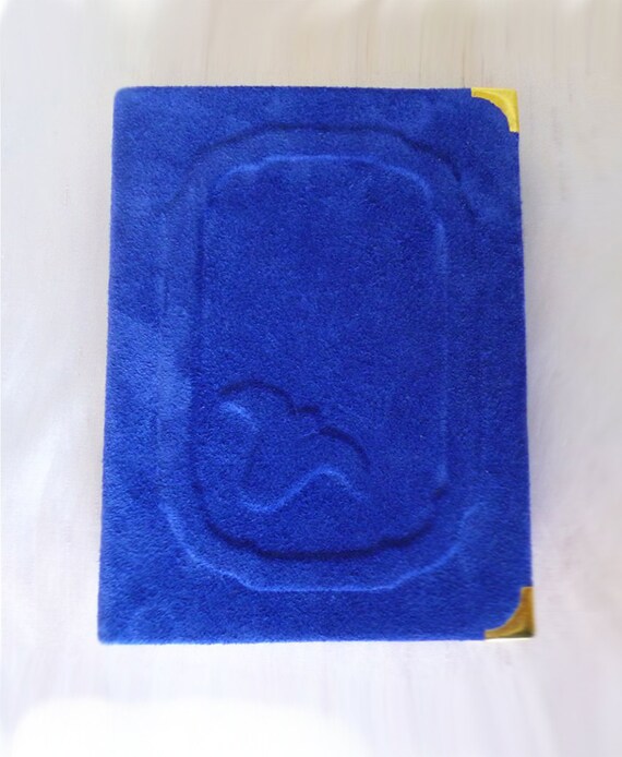 Leather Photo Album 4x6 Gift idea for Men Blue Album by AnnaKisArt