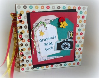 GRANDMA'S Brag Book photo album scrapbook keepsake new baby boy book Christmas gift