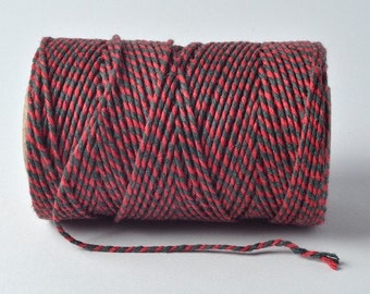 Red & Green 2mm 100% Cotton Bakers Twine *Sold Per 5mtr*