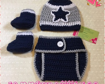 Baby Dallas Cowboys Diaper Cover Set/Baby Football/Newborn Baby/Baby Boy/Baby Girl/Newborn Photo prop/Baby Shower Gift/MADE TO ORDER