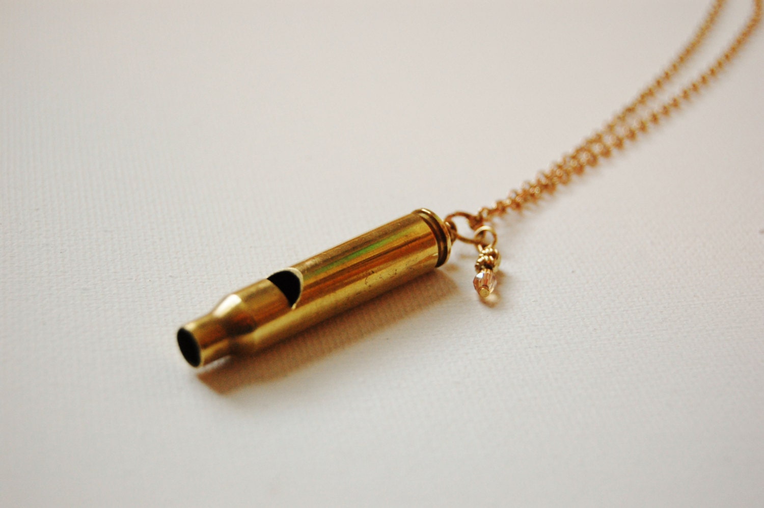 Whistle Necklace Gold Charm