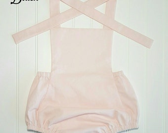 Blush Romper, Blush Pink Romper, Baby Romper, Girl Romper, Bubble Romper, Handmade Romper, Vintage Inspired Romper, Sunsuit, Playsuit.