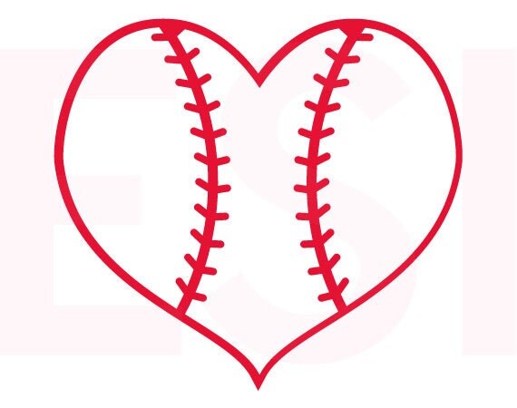 Download Baseball Heart design SVG DXF EPS cutting files for use in
