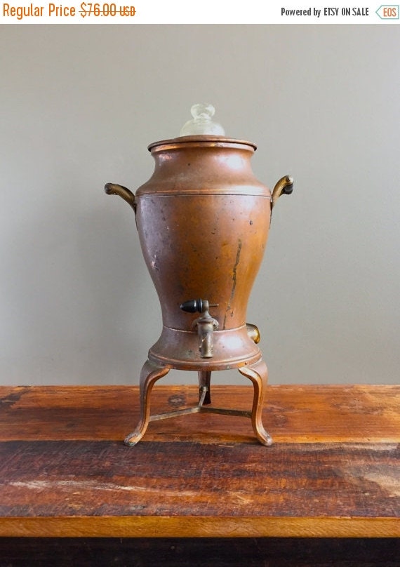 ON SALE Antique Coffee Pot Vintage Copper by HoneyBeeHillVintage