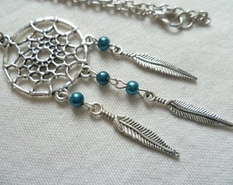 Dream catcher necklace,dreamcatcher pendant,dream catcher jewellery,boho jewelry,native american jewelry,handmade,gift,silver dreamcatcher
