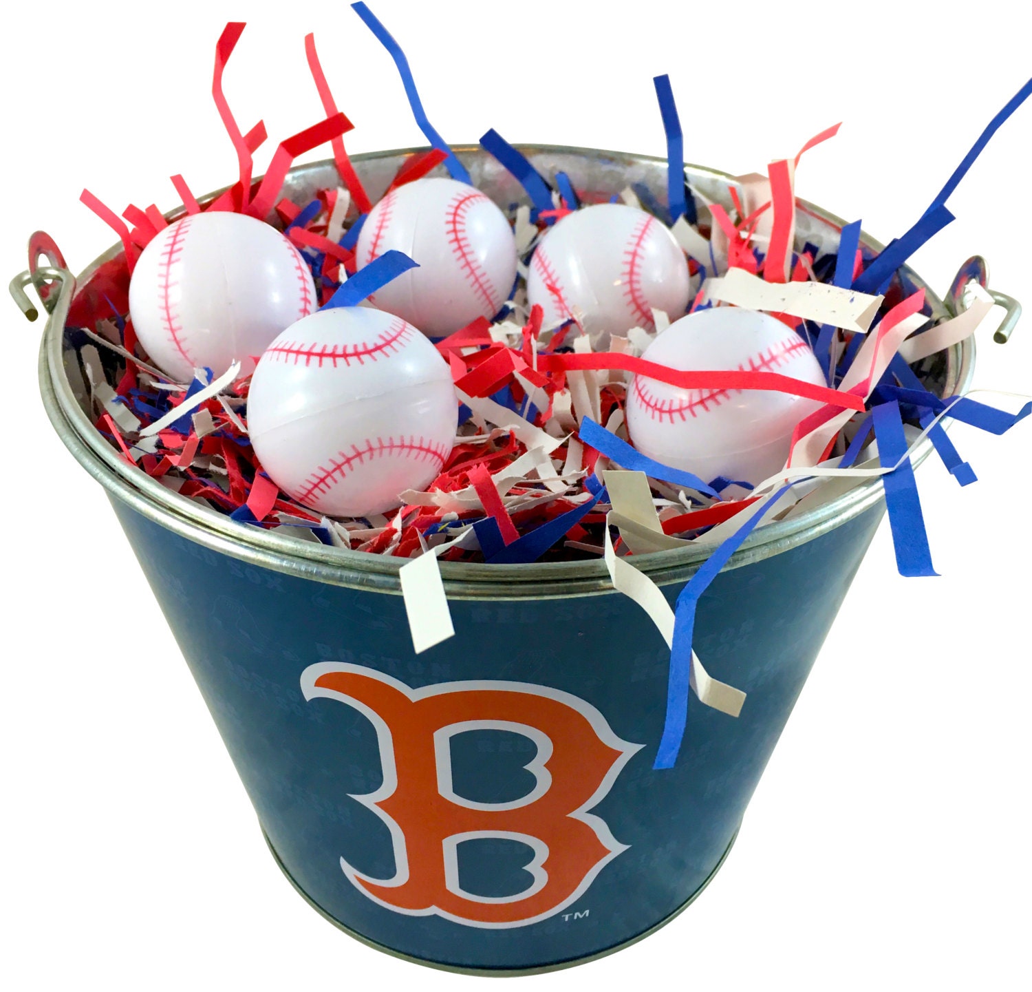 Boston Red Sox Easter Basket MLB with Baseball Eggs by ShopEDS