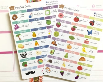 Pregnancy Planner Stickers! Perfect for your Erin Condren Life Planner, Plum Planner, Filoflax, calendar or scrapbook!