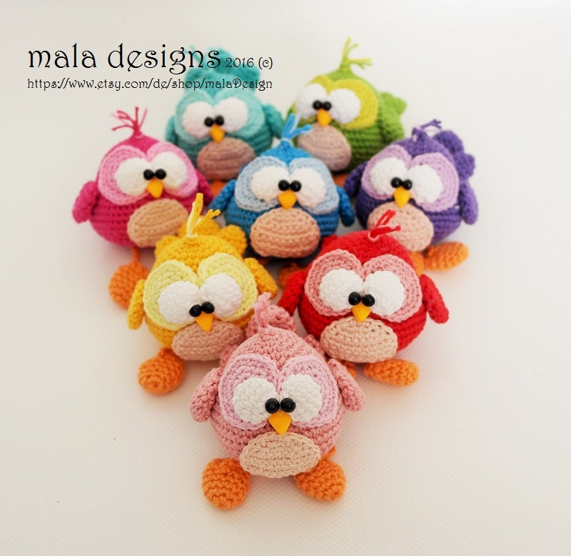 little birds crochet pattern by mala designs by malaDesign on Etsy