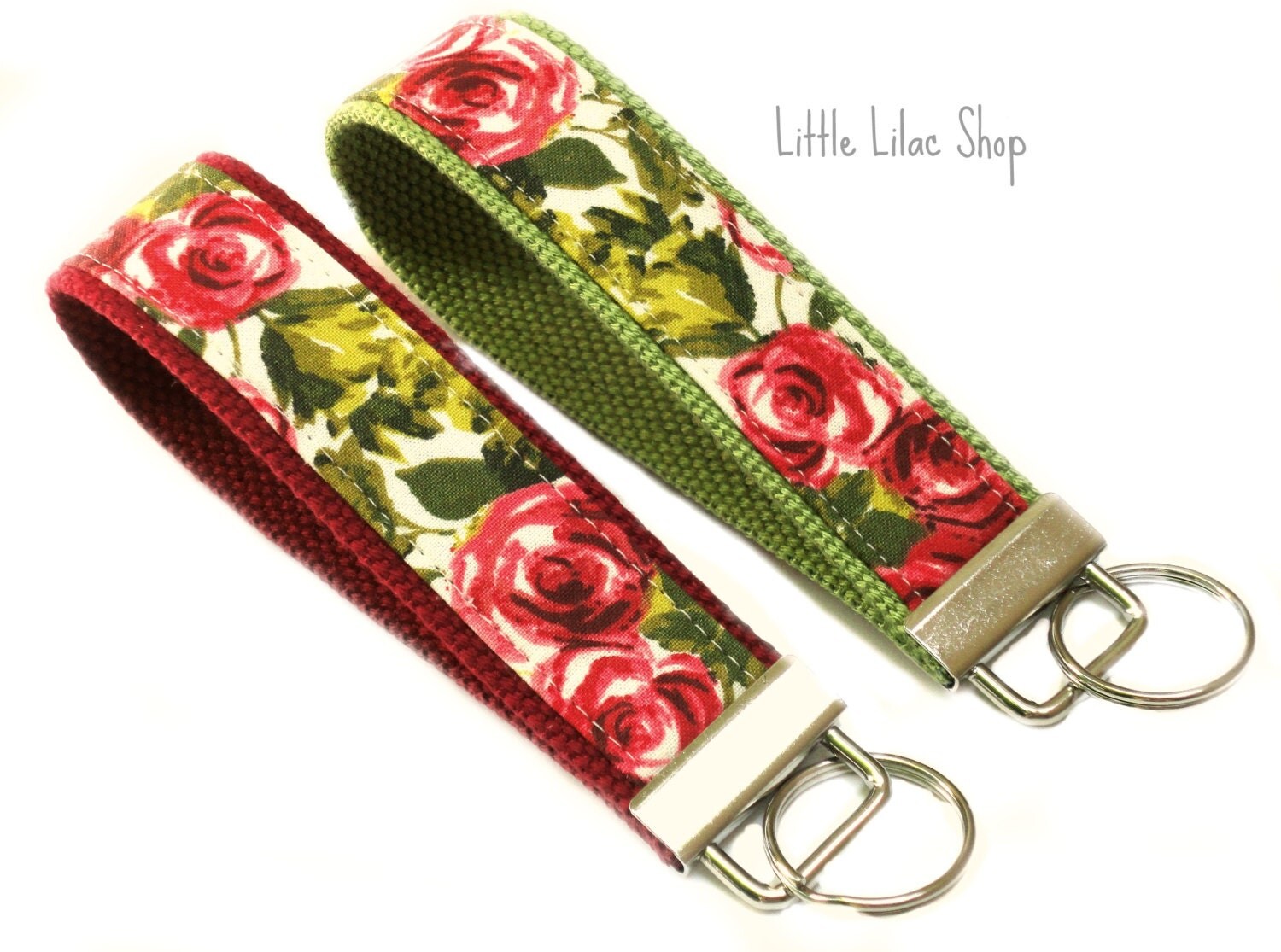 Keychain Wristlet Floral Pattern Key Fob Wristlet Fabric