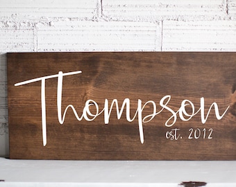 Wedding Gift | Last Name Sign | Family Name Wood Sign | Custom Wedding Gift | Wedding Establish Sign | Housewarming Gift
