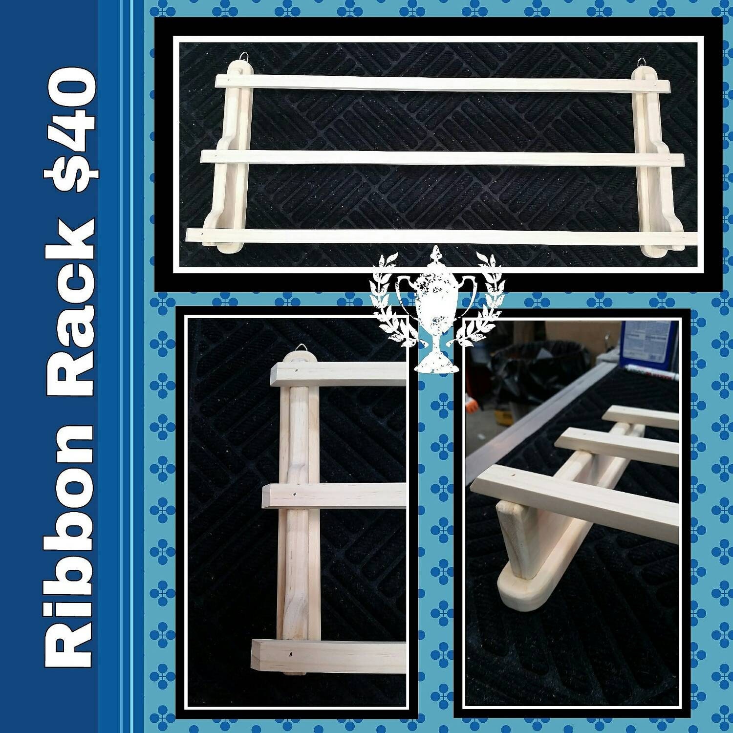 Custom handmade ribbon rack. Perfect way to display your