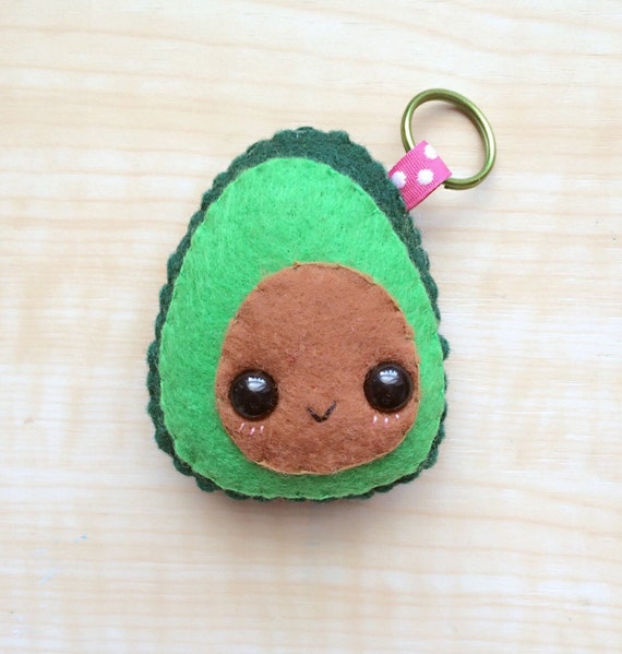 plush avocado keychain