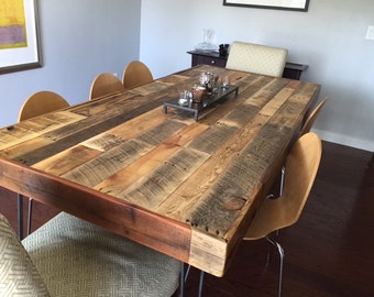 custom reclaimed wood farm dining table walnut farmhouse