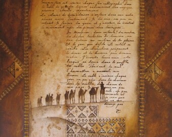 Reproduction of painting - art print - poetic letter - another night - letters of the desert collection