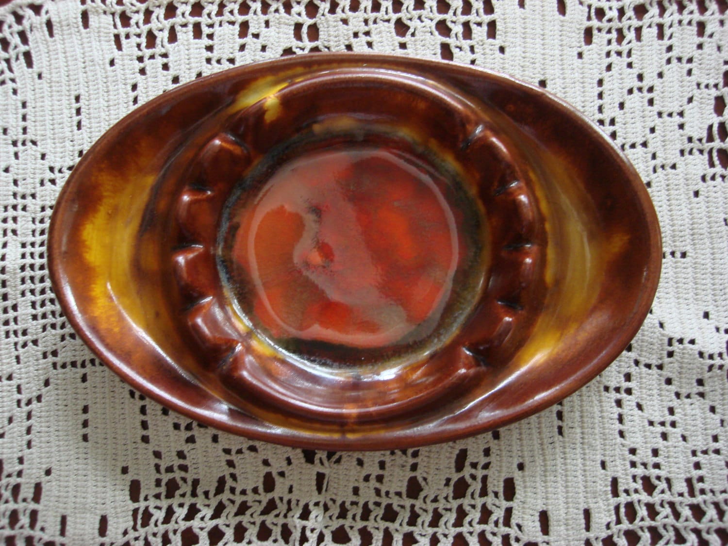 Vintage 1960s Ceramic Ashtray California Pottery Great