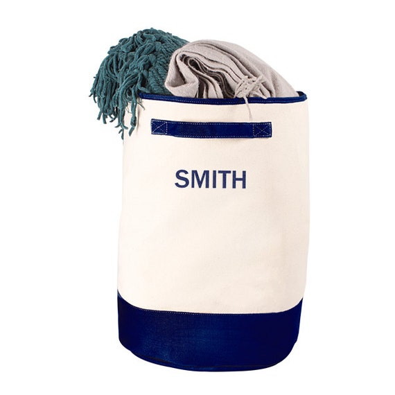 Personalized Round Canvas Storage Hamper Christmas by skykeepsakes