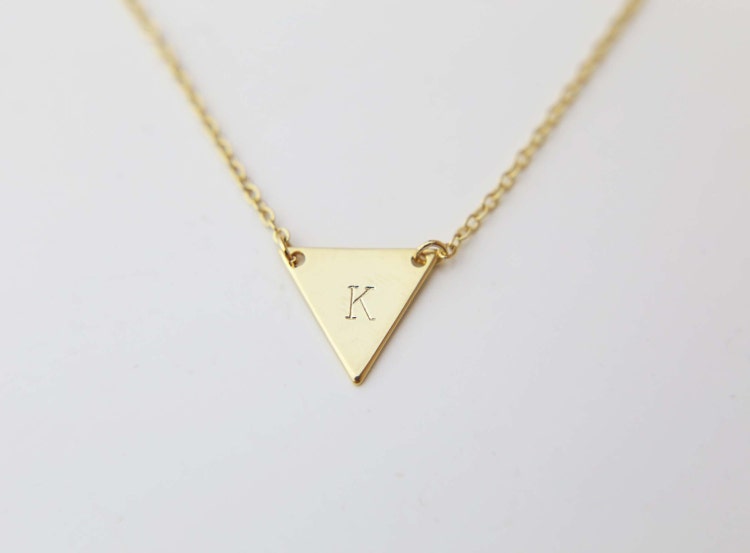 Personalized Triangle Initial Necklace / Monogram by SweetDalda
