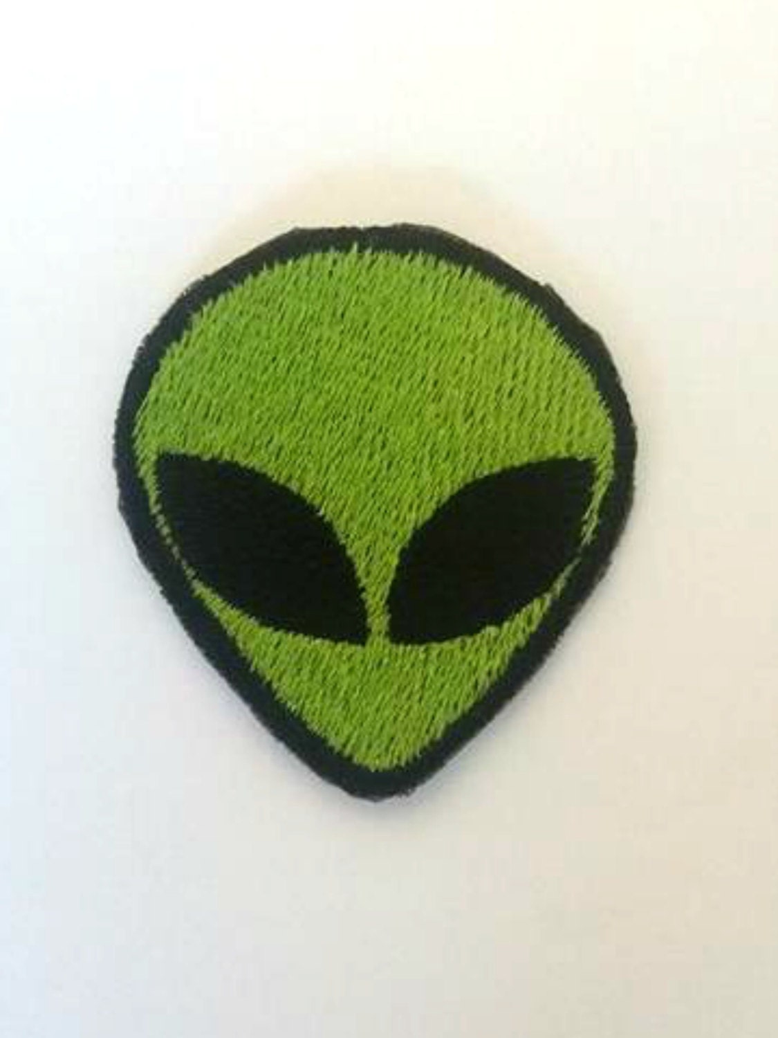 Retro Alien Patch Embroidered Badge Sew on Alien Green
