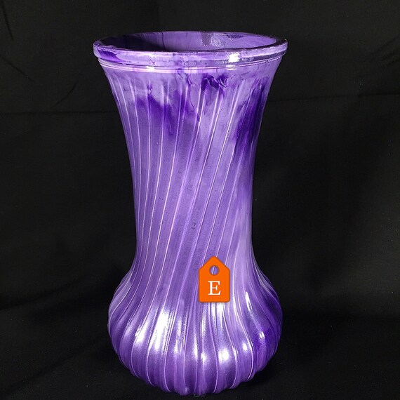 Items similar to Lavender Glass Vase Amethyst Trumpet Purple Glass Vase ...