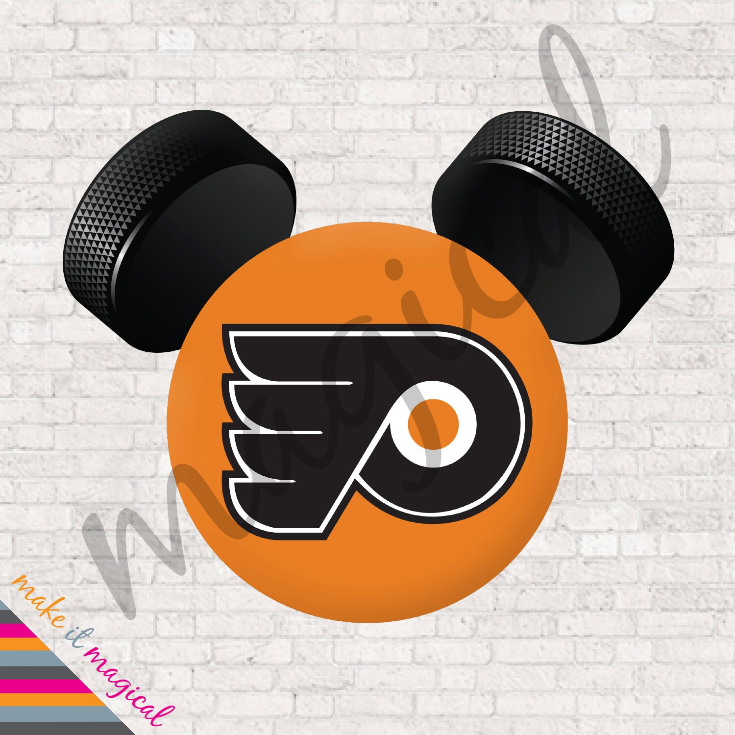 Philadelphia Flyers Mickey Mouse Head Digital Download