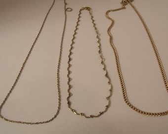 3 Vintage Necklace Chains #7