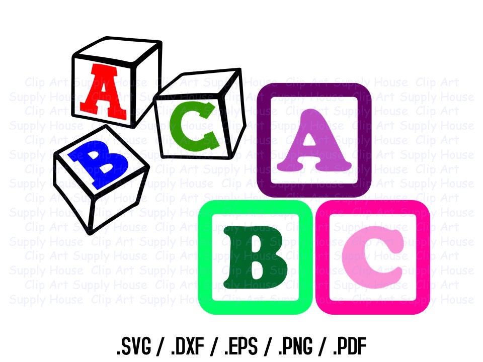 Baby Blocks SVG Clipart Files Buliding Block Clipart Use With
