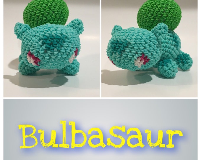 Balbasaur (Pokémon) Rubber Band Figure, Rainbow Loom Loomigurumi, Rainbow Loom Character
