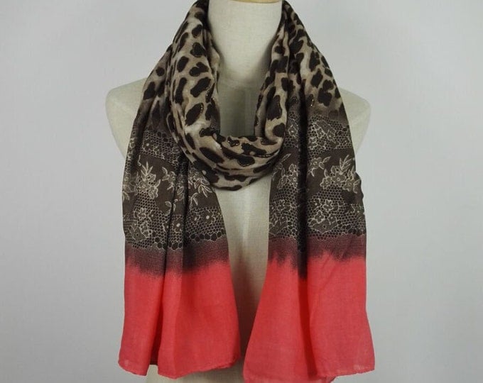 Leopard Scarf Printed Scarf Fall Scarf Leopard Shawl Brown Leopard Scarf Boho Scarf Leopard Print Scarf Unique Women Scarf Gift For Her