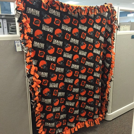Cleveland Browns tie blanket by AshleyCraftCorner on Etsy