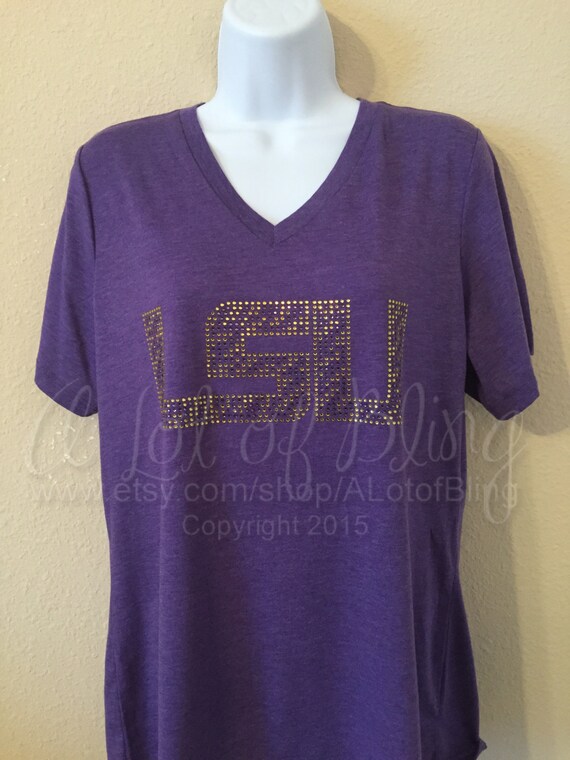 LSU Tiger Stripe Rhinestone T-Shirt