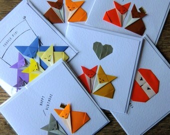 Personalised Origami card. Your message printed on the front of one of my cards.
