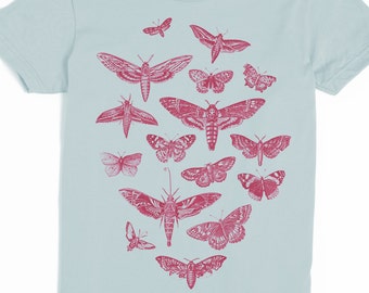 Moth Shirt - Women's Butterfly T-shirt - Vintage Illustration Tshirt - Graphic tee - Insect tee
